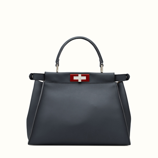 FENDI ピーカブー コピー ブルーレザー ハンドバッグ 8BN2903ZNF07F6